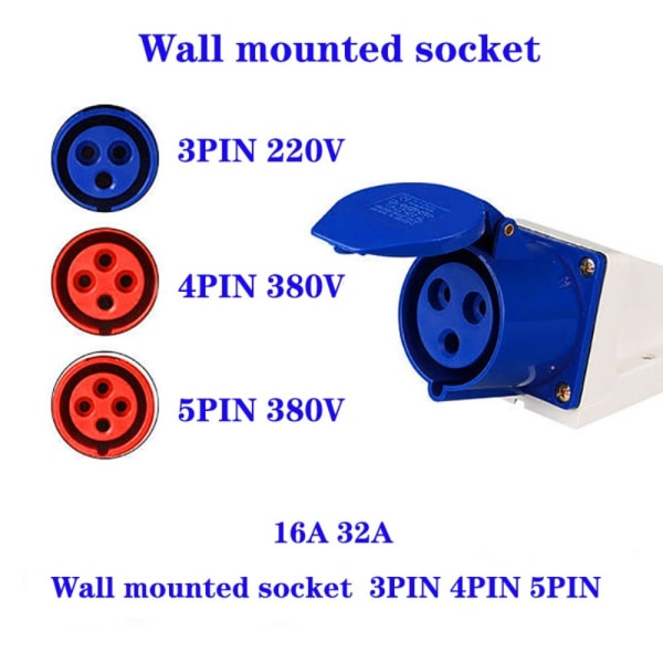 Industrial Plug and Socket -liitin 32A 32A 32A
