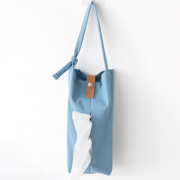 Lærred Tissue Box Servietholder BLÅ blue