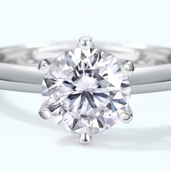 Ekte Moissanite Ring Sterling Sølv Forlovelsesringer