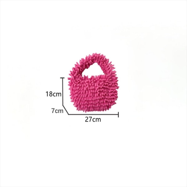 Mop Plys håndtaske imiteret pelstaske PINK Pink