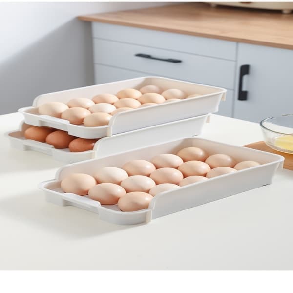 Kjøleskap Egg Oppbevaringsboks Egg Brakett White
