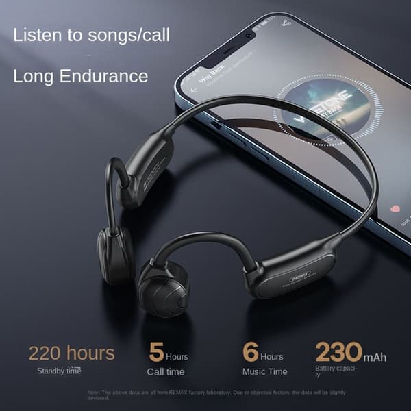 Knogleledningsøretelefon Open Ear Trådløs Bluetooth 5.0 black