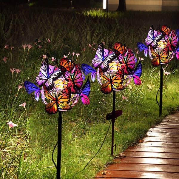 2PACK Butterfly Ball Wind Chime Lampe Butterfly LED Solar Light 2pcs