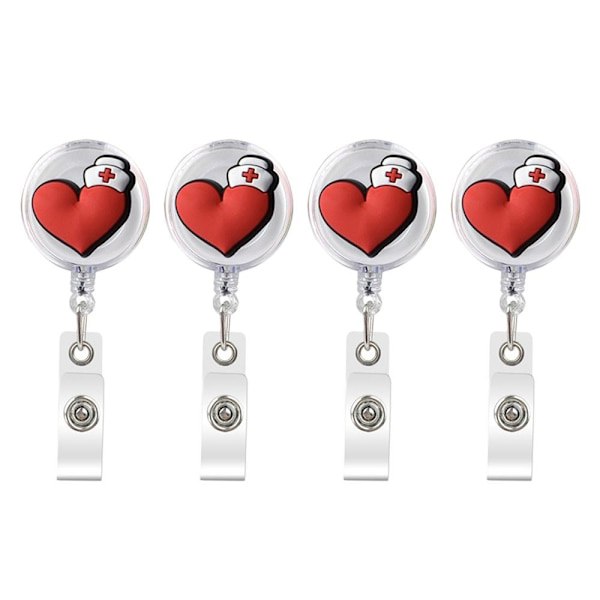 4 stk uttrekkbar nøkkelringmerke spoleklips 4PCS5 5 4Pcs5