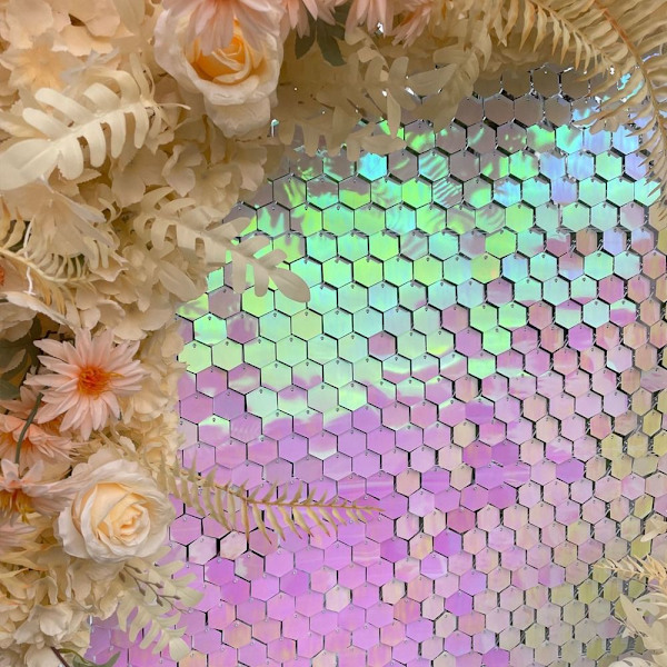 Hexagon Shimmer Board Sequin Panel SORT SORT Black