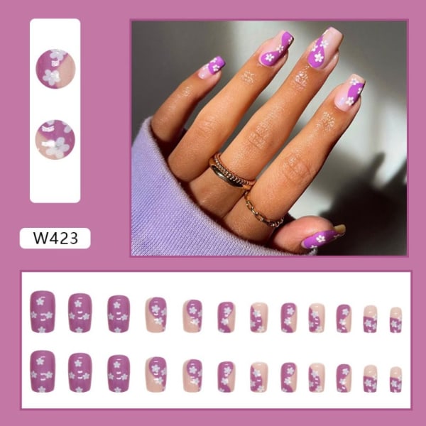 24 stk. False Nails Long Square W422 W422 W422