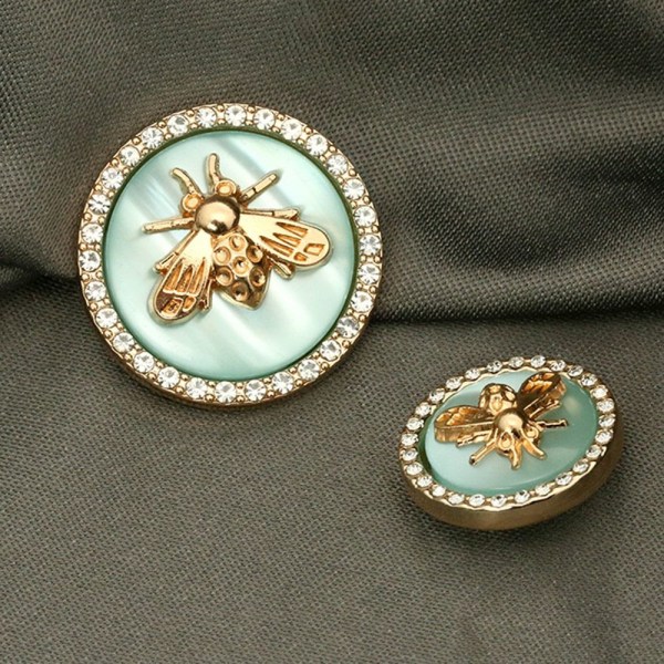 10 Stk Rhinestone Knapper Perle Hårnåler BLÅ 18MM Blue 18mm