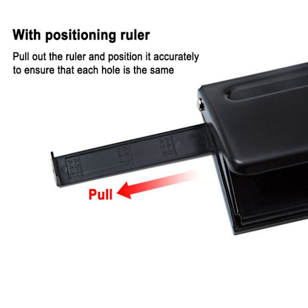 Loose Leaf Puncher 6 Hul Punch SORT Black