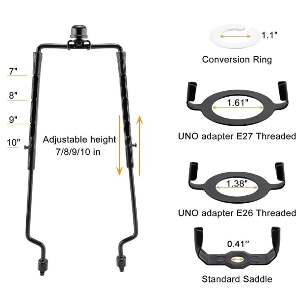 Lampe Harpe Holder Kits Lampeskærm Beslag GULD gold