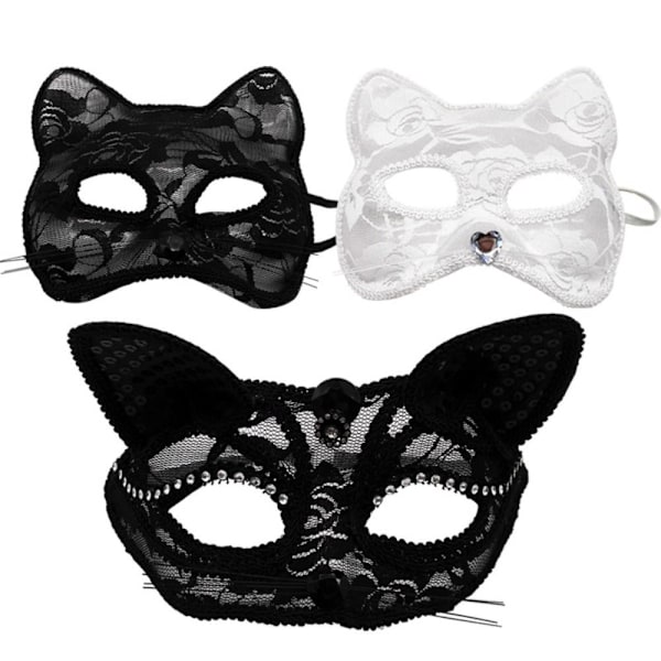 Lace Masquerade Eye Mask Half Face Lace Cat Mask B B B B