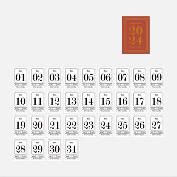 Rivbara kalendrar Desktop Paper Calendar RÖD red
