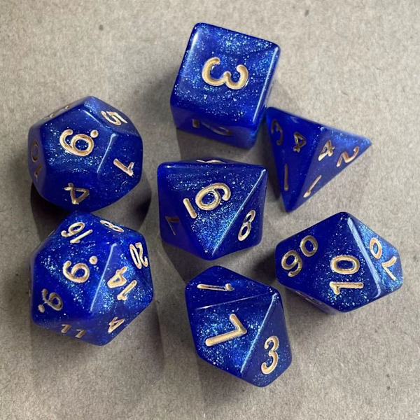 7 kpl / set DND Dice Polyhedral Dice 09 09 09