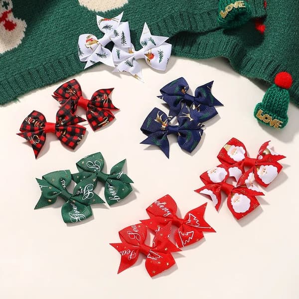 6/8st/ set Julrosetter Hårrosetter B-8PCS/ SET B-8PCS/ SET B-8pcs/set