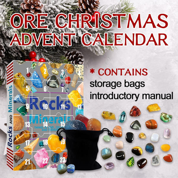 Adventskalender Naturliga Kristallstenar Stenar Jul Blind Box