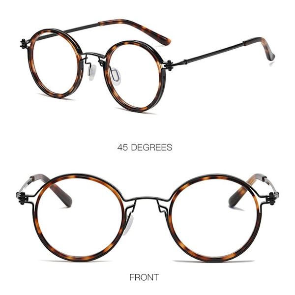 Anti-Blue Light lukulasit Pyöreät silmälasit LEOPARD PRINT Leopard print Strength 350