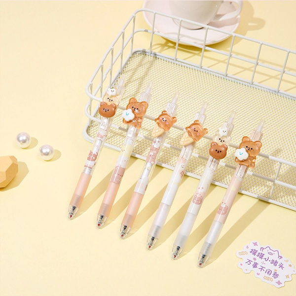 6 STK/Sæt Tryk Neutral Pen Signatur Pen 4 STK-RANDOM 4 STK-RANDOM 4PCS-Random