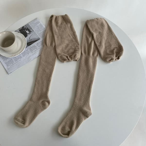 Over Knee Strumpor Lårtights KAFFE Coffee