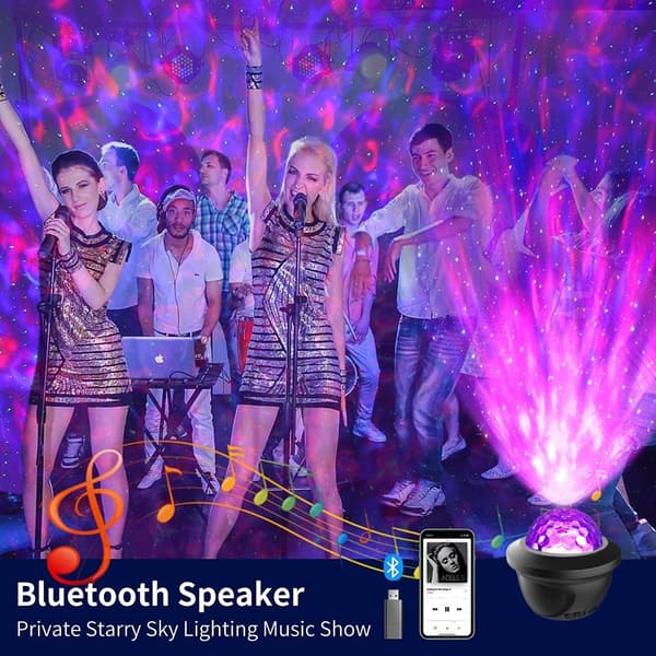Starry Sky Night Light Star Galaxy Inbyggd Bluetooth