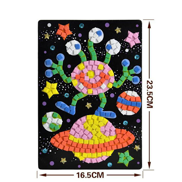 2PCS 3D Mosaics Pussel ritleksaker UFO UFO