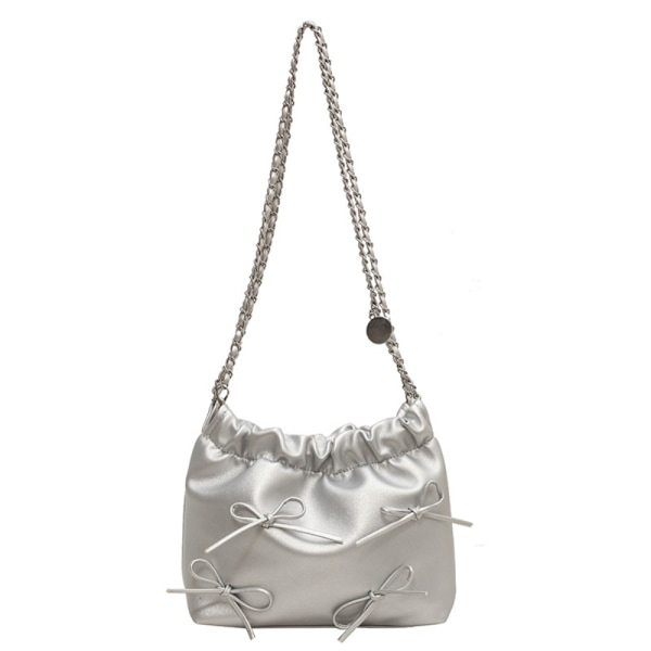 Skuldertaske Shopper Taske SØLV silver