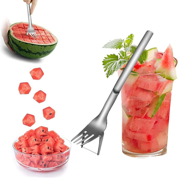 Vattenmelon Gaffel Slicer Vattenmelon Slicer Cutter SILVER Silver
