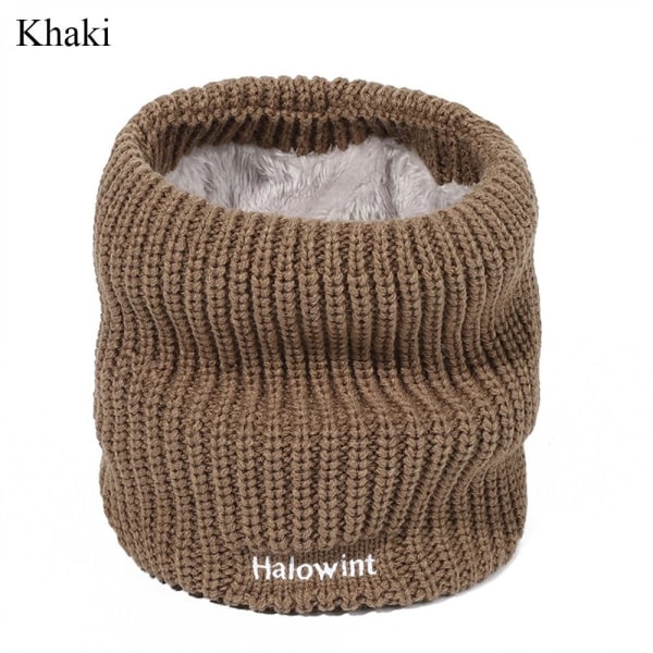 Stickad Neck Damask Halsvärmare KHAKI khaki