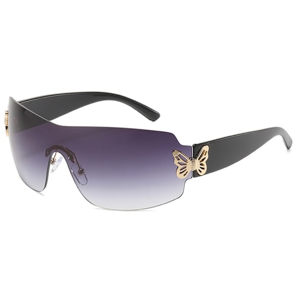 Butterfly Decor Polarized Solglasögon Sport Solglasögon Gradient Gray