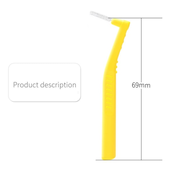 10stk Interdentalbørste Tandtråd GUL 0,7MM Yellow 0.7mm