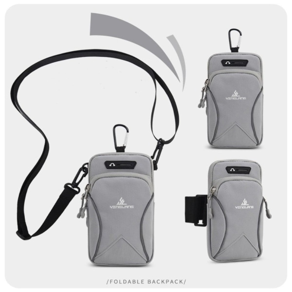 Running Wrist Bag Sports Phone Arm Bag GRÅ Grey