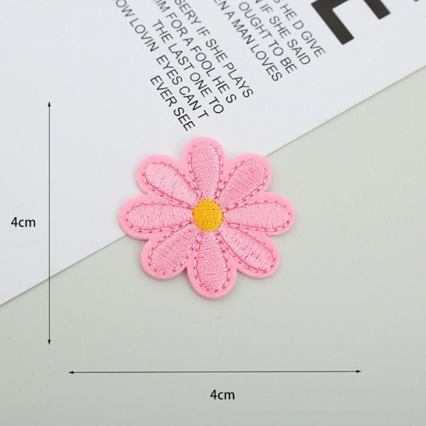 40 ST Blombroderade lappar Broderikuddar ROSA pink