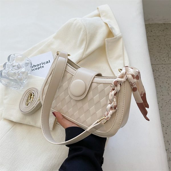 Plaid Lille Taske Skuldertaske HVID White