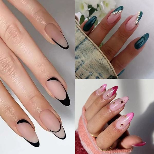 24 stk falske negle lange mandel W344 W344 W344