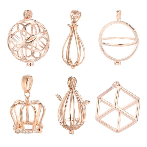 Stone Bead Cage Holder Pendel Stone Holder Pendel SILVER Silver Style 3-Style 3
