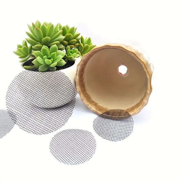 50 stk Blomsterpottehull Nettingpute Hull Skjermmatte HVIT-8CM White-8cm
