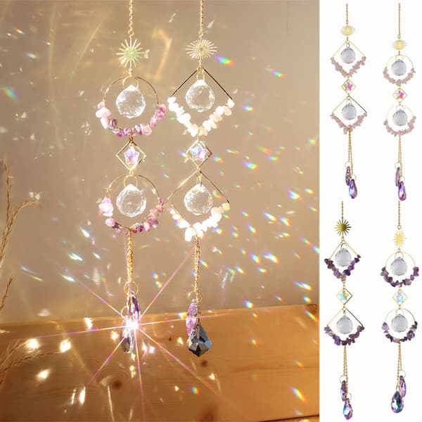 Sun Catchers Amethyst Pink Crystal 2 2 2