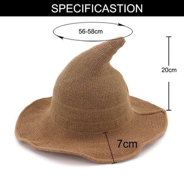 Halloween Witch Hat Long Point Hat VAALEANHARMAA light grey