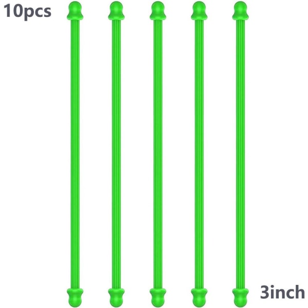 10 kpl Kumikierrenauhat Silikonisiteet VIHREÄ 3TUUMAA 3TUUMAA green 3inch-3inch