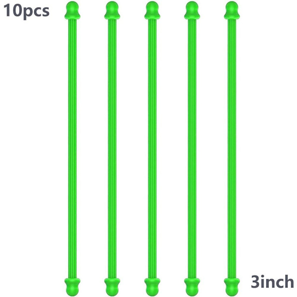 10st Gummi Twist Slips Silikon Slips GRÖN 3INCH 3INCH green 3inch-3inch