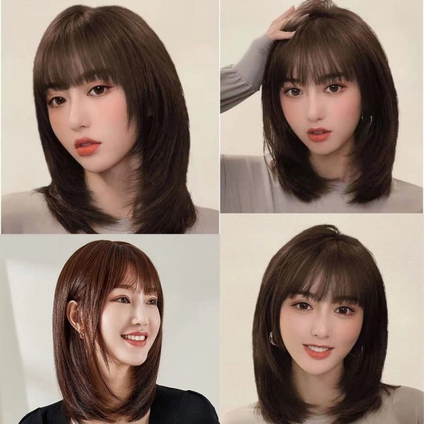 Liuhai Hair Patch Reissue Block MØRKEBRUN 35CM 35CM dark brown 35CM-35CM