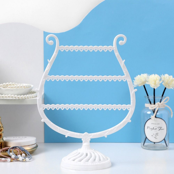 Smycken Display Rack Förvaringsställ VIT white