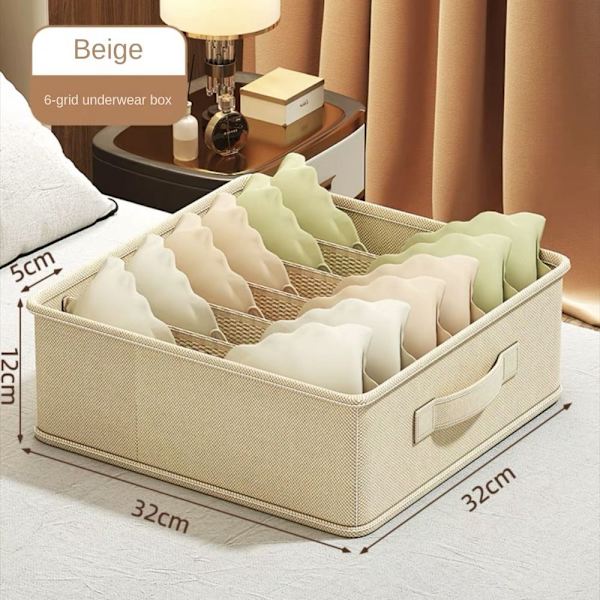 Underkläder Förvaringsbox Byxor Klassificering Låda BEIGE 6 6 Beige 6-6