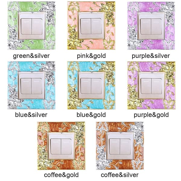 Enkelt lysafbryder Dæksel Socket Surround Frame PINK&GULD pink&gold