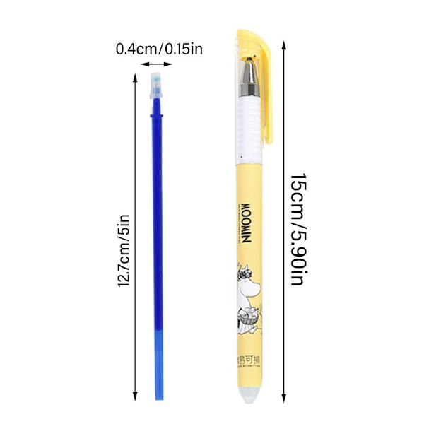 55 STK/SÆT Sletbar gelpen INS Bjørn/køer/blade 02-SORT Blæk 02-Black Ink