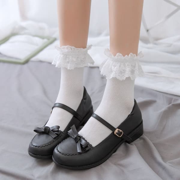 Spets Korta strumpor Princess Socks SVART Black