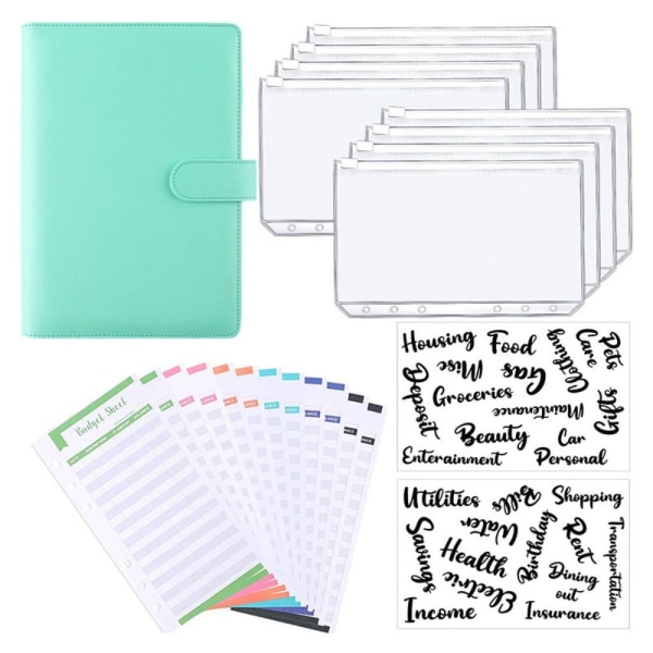 A6 Budget Binder Notebook Planner BLÅ Blue