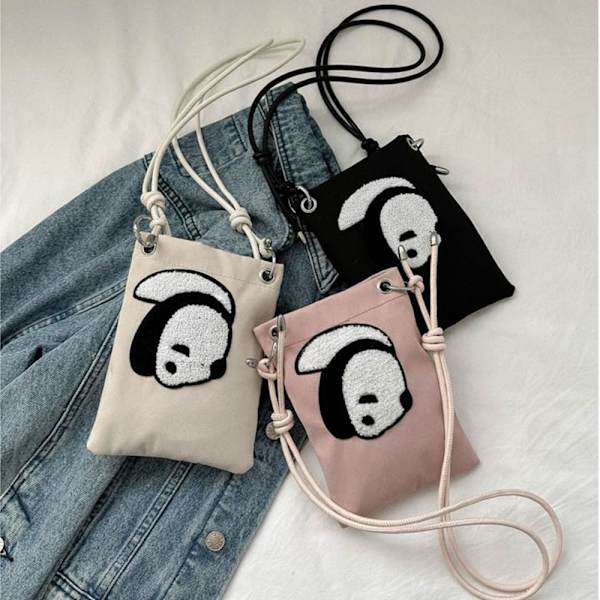 Panda Telefontaske Crossbody Taske SORT black