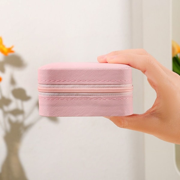 Smycken Förvaringsbox Ring Örhängen Organisation ROSA Pink