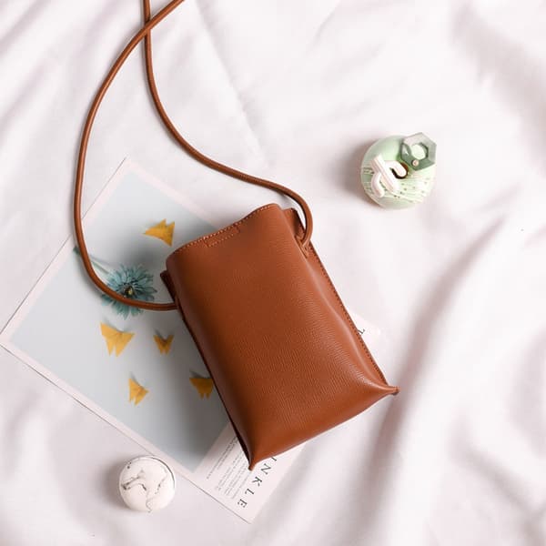 Læderhåndtasker Crossbody-tasker BRUN brown