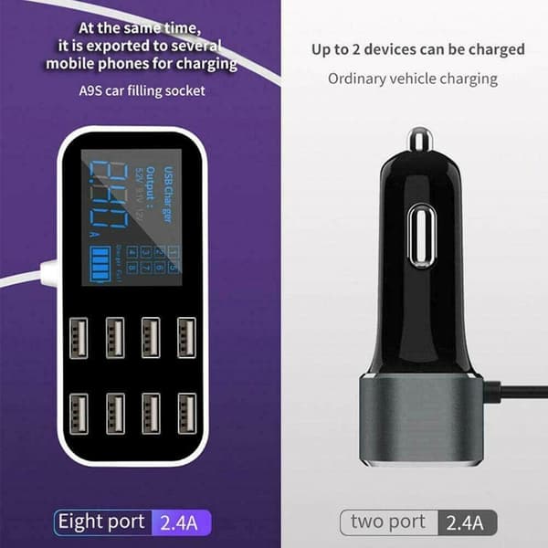 Hurtiglading bil USB-laderstasjon Telefonlader