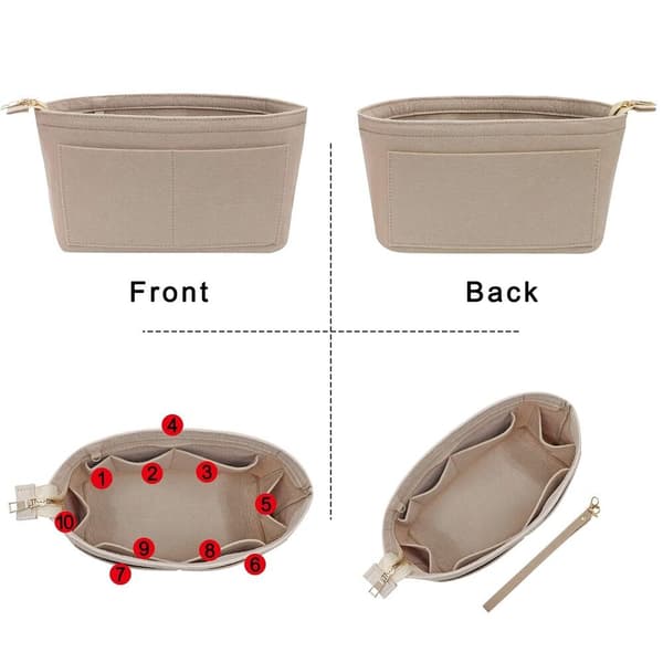Filt-insatspåse Make up Organizer KAFFE coffee